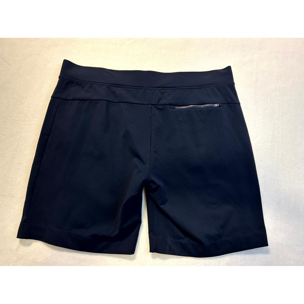 Athleta Modern Metro Shorts Nylon Blend Stretch Zip Pockets Navy Blue Women's XL - Picture 6 of 11